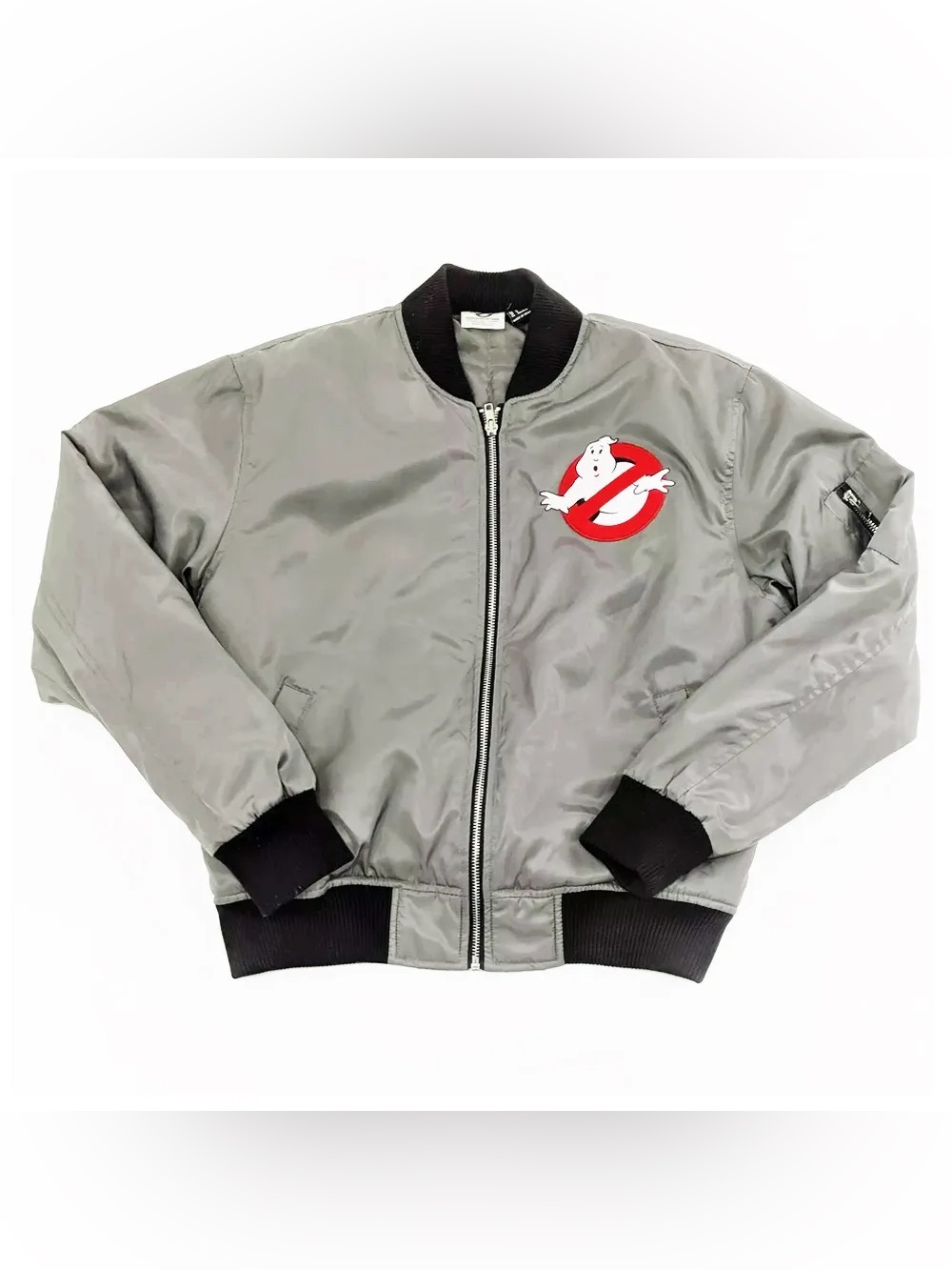 Ghostbusters Gray Bomber Jacket M Hot Topic